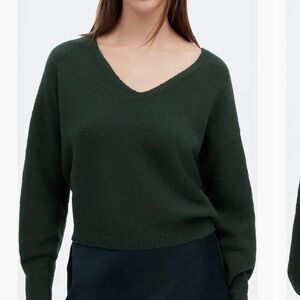 Madewell Forest Green V-Neck Sweater